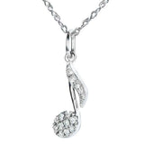 Kobelli Diamond Musical Symbol (ottende note) vedhæng & kæde i 14K hvidguld