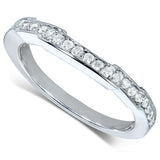 Aliança de casamento com diamante contornado 1/6 ct (ctw) em ouro branco 14K
