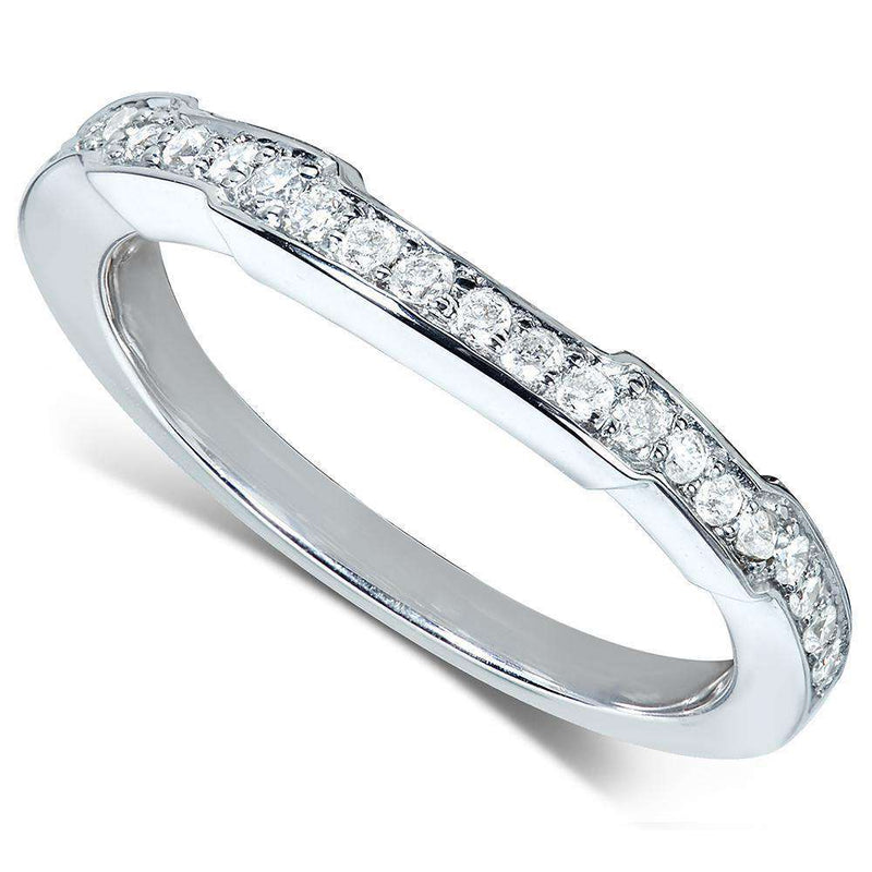 Round Diamond Braided Wedding Band 1/6 carat (ctw) in 14K White Gold –  Kobelli