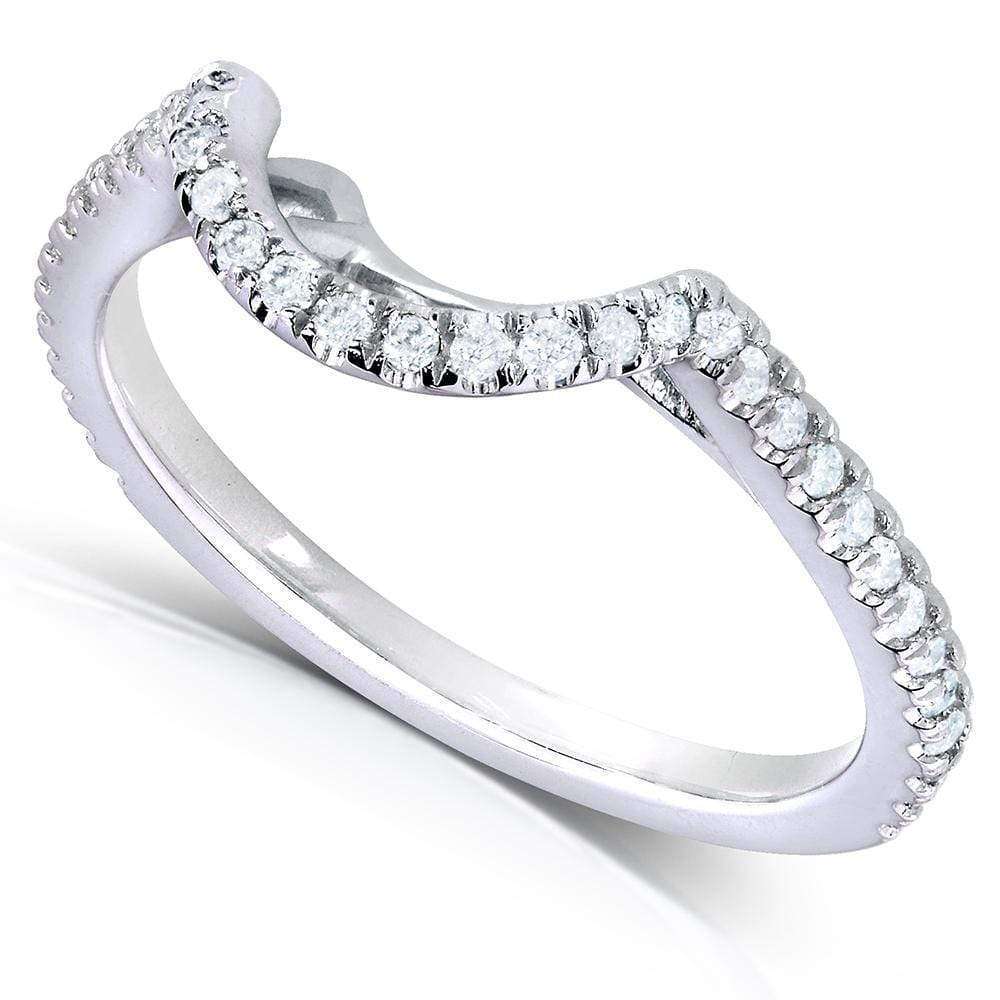 Kobelli 1/5ct.tw Curved Diamond Band 14k White Gold (61761 Series)