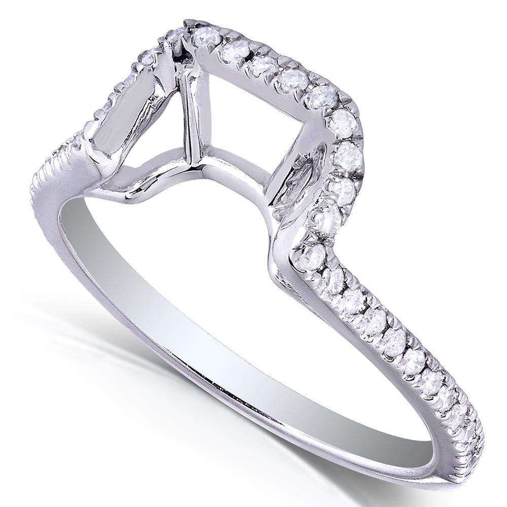 Kobelli Round Diamond Shadow Band 1/5 Carat (ctw) in 14k White Gold