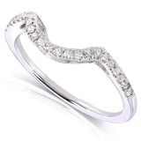 Kobelli kontureret diamantbånd 1/10 karat (ctw) i 10 k hvidguld (matchende bånd til ring 61956-E)