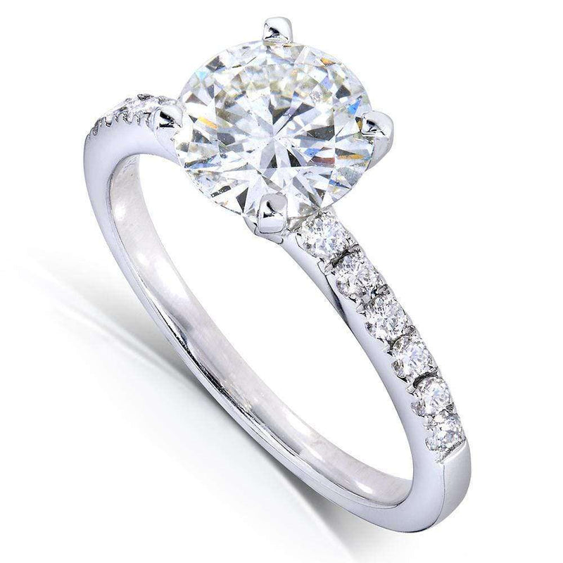 Kobelli Round Diamond Engagement Ring 1 4/5 Carat (ctw) in 14k White Gold (Certified)