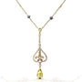 Kobelli Lemon Quartz and Diamond Necklace, Tahitian Pearl Chain 18k Yellow Gold 71077X