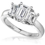 Kobelli Emerald-cut Moissanite Three-stone Engagement Ring 2 3/4 CTW 14k White Gold