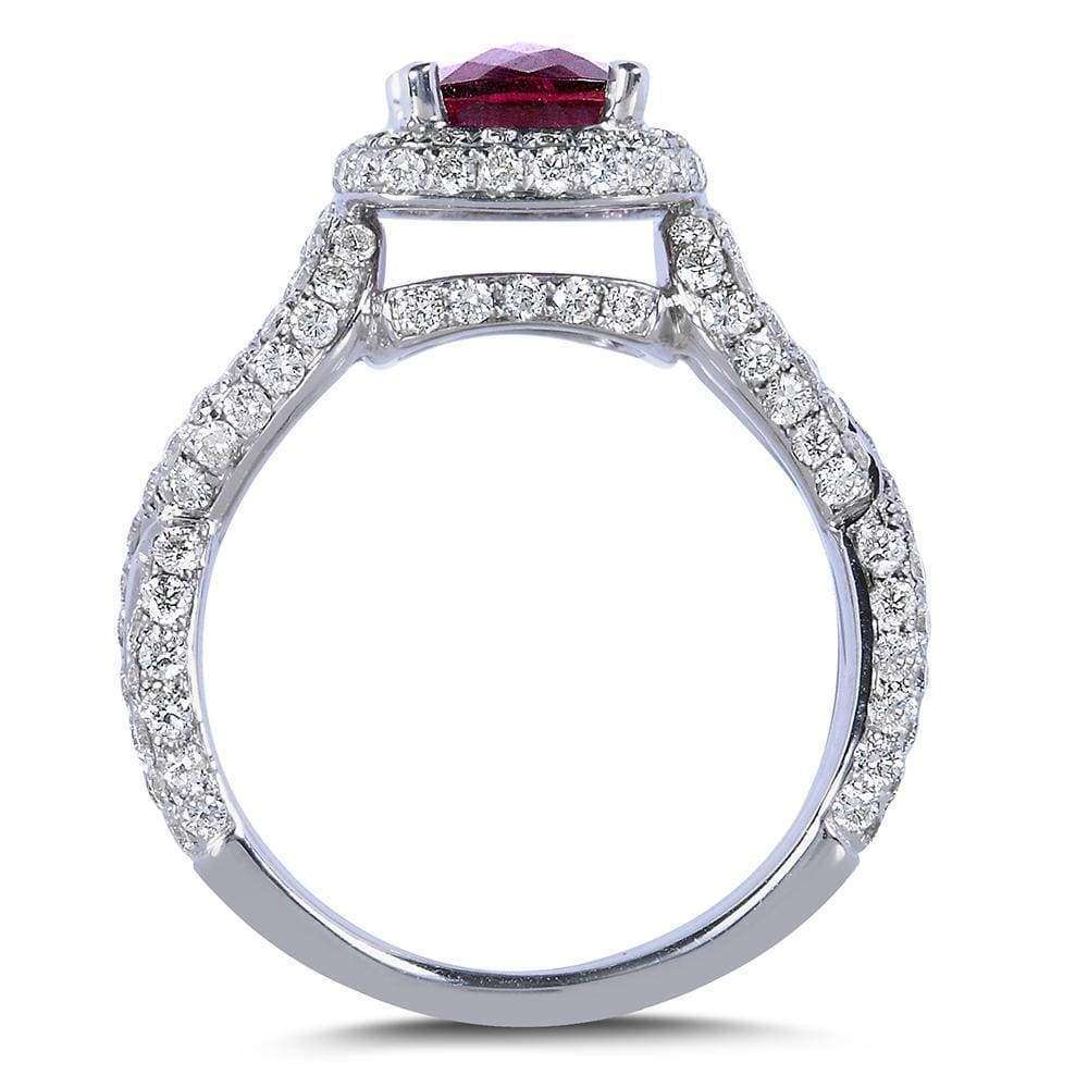Kobelli Pink Tourmaline and 1 2/5ct TDW Diamond Ring in 14k White Gold