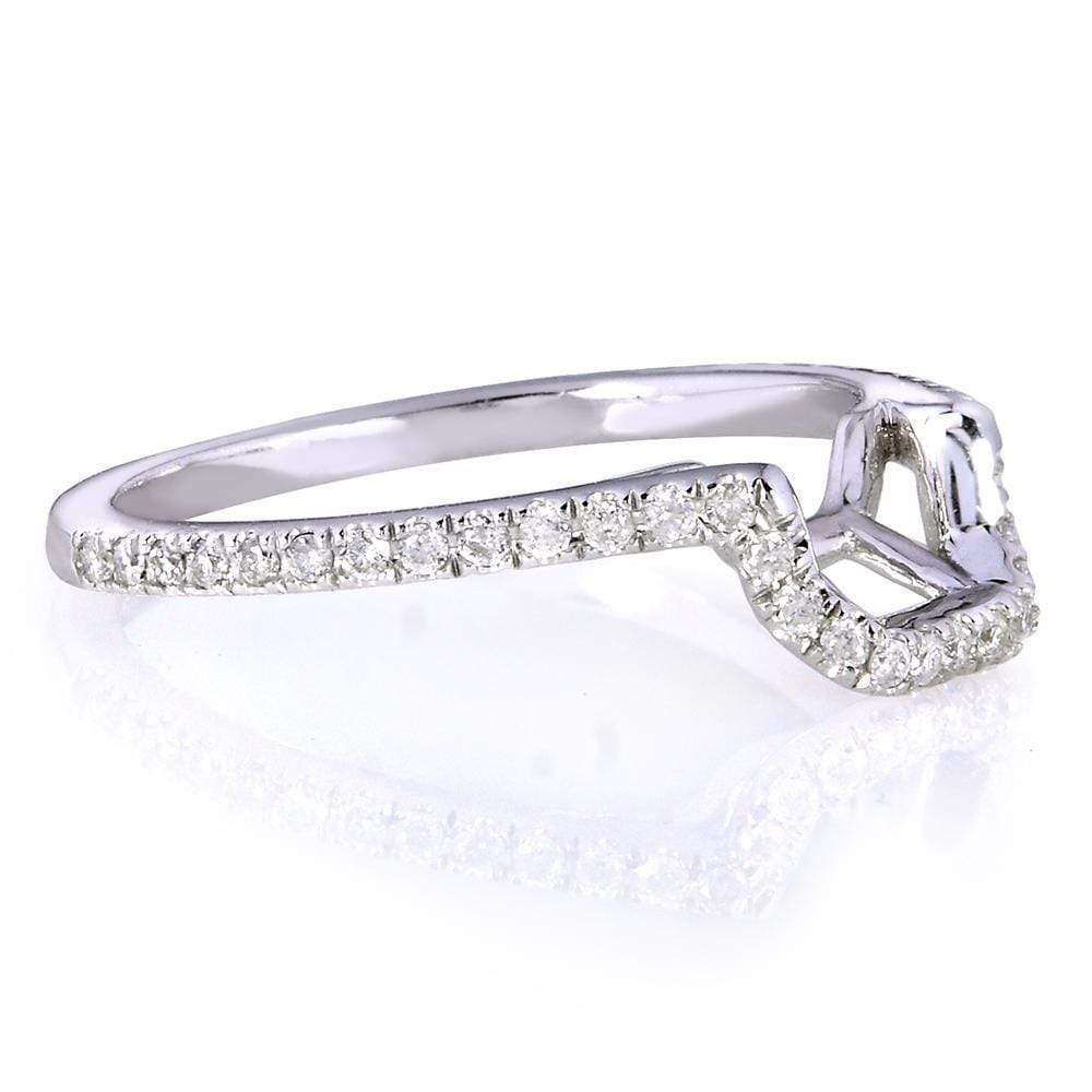 Kobelli Contoured Diamond Wedding Band 1/5 Carat (ctw) in 14k White Gold