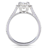 Anel de noivado Halo de diamante de corte redondo Kobelli 1 1/3 quilate (ctw) em ouro branco 14k