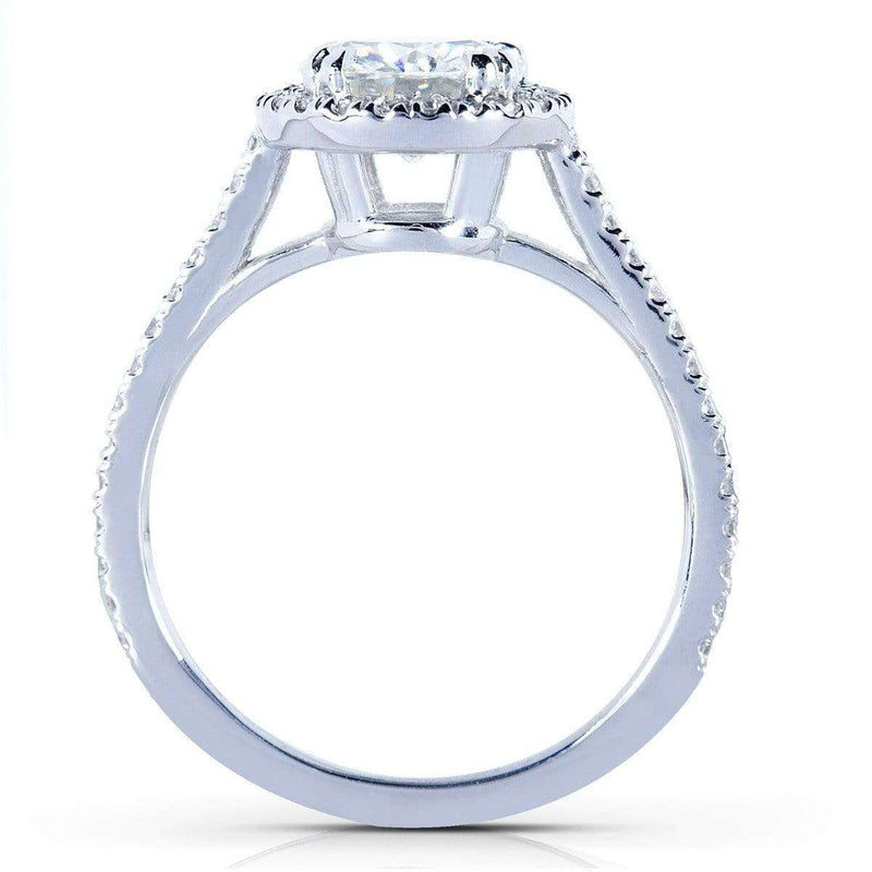 Kobelli Round-cut Moissanite Engagement Ring with Diamond 1 1/4 CTW 14k White Gold (6.5mm)