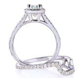 Kobelli Radiant-cut Moissanite & Round-cut Diamond Bridal Set 1 3/5 CTW 14k White Gold