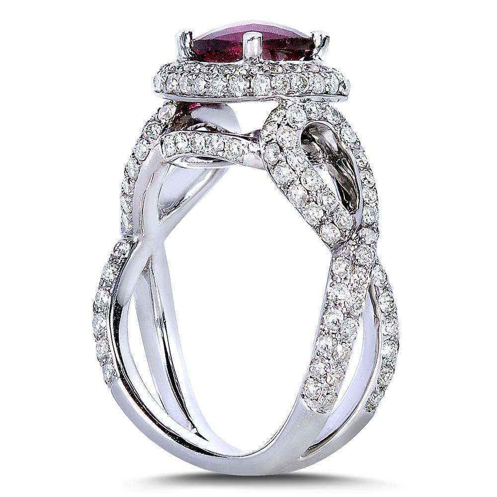 Kobelli Pink Tourmaline and 1 2/5ct TDW Diamond Ring in 14k White Gold