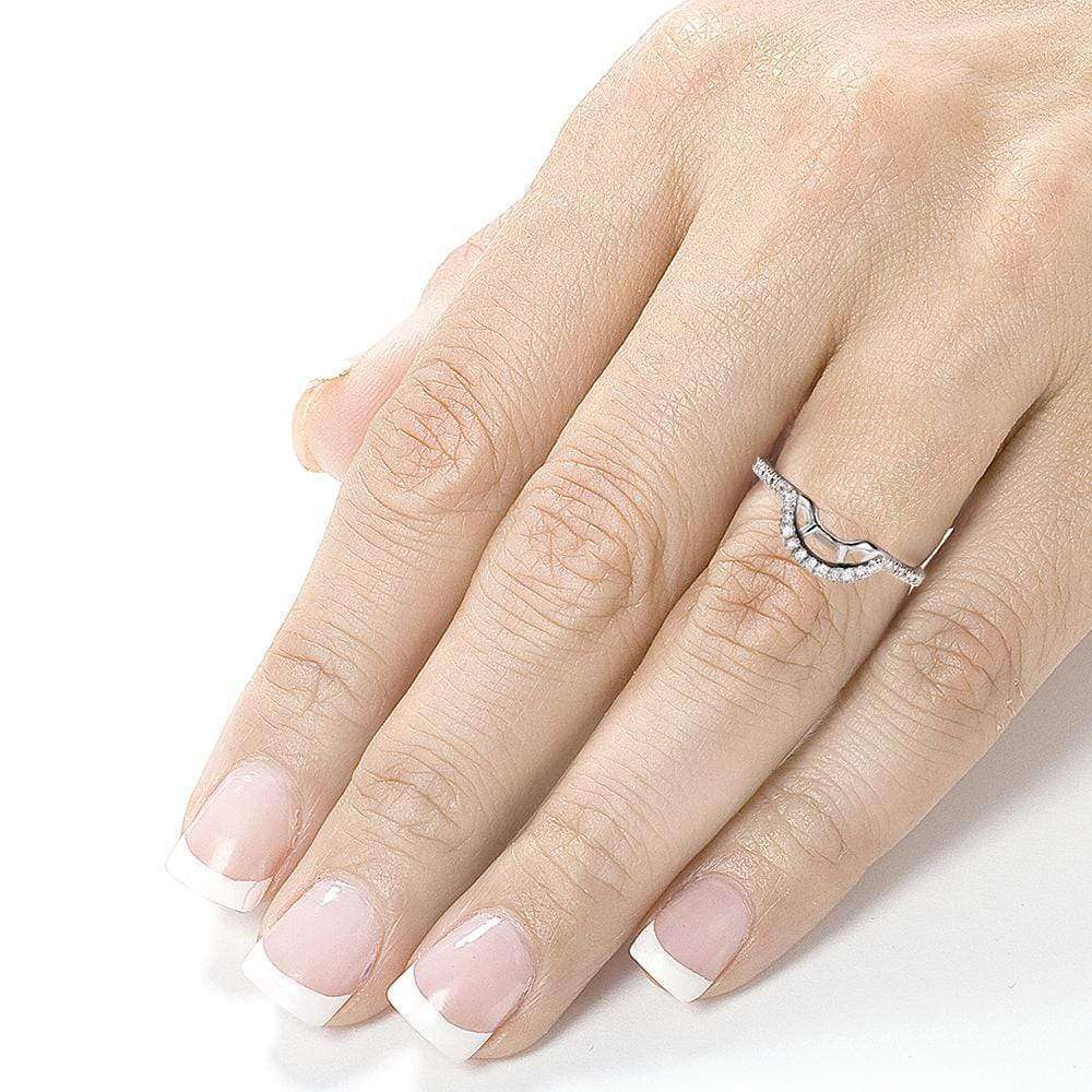 Kobelli 1/5ct.tw Curved Diamond Band 14k White Gold (61761 Series)