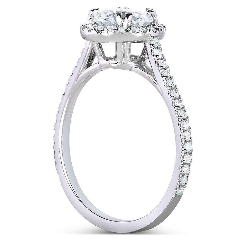 Kobelli Round-cut Diamond Halo Engagement Ring 1 1/3 Carat (ctw) in 14k White Gold