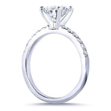 Anel de noivado de diamante redondo Kobelli 1 4/5 quilates (ctw) em ouro branco 14k (certificado)