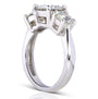 Kobelli Round Moissanite 3 Stone Taper Shank Ring 2 1/2 CTW