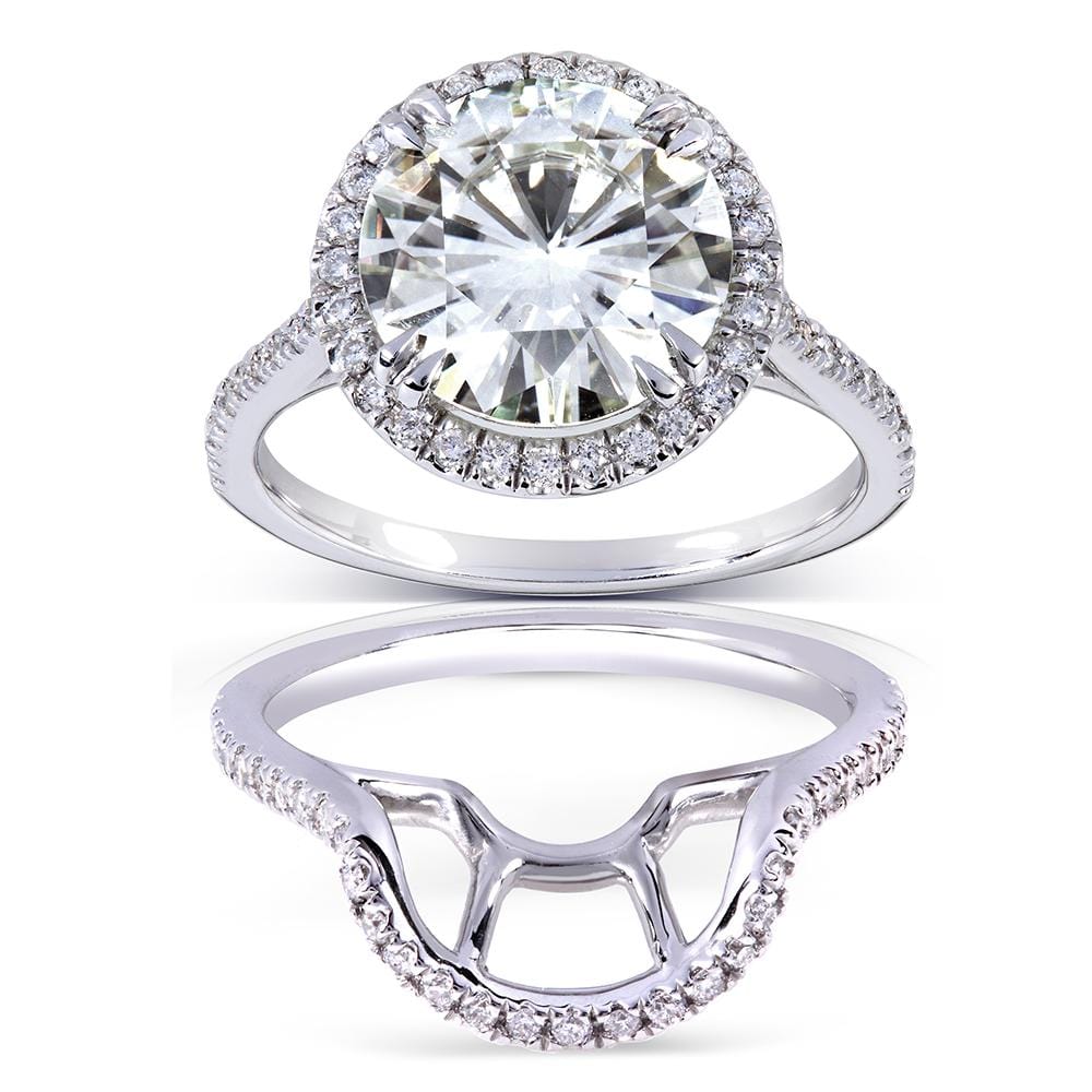 Kobelli Round-cut Moissanite Bridal Set with Diamond 3 1/2 CTW 14k White Gold
