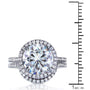 Kobelli Round-cut Moissanite Bridal Set with Diamond 3 1/2 CTW 14k White Gold