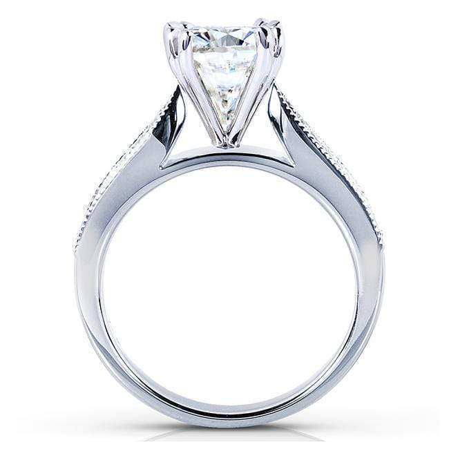 Kobelli Cushion-cut Moissanite Bridal Set with Round-Brilliant Diamond 1 2/5 CTW 14k White Gold