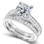 Kobelli Forever One (D-F) Moissanite & Diamond Bridal Set 1 4/5 Carat (ctw) in 14k White Gold