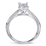 Kobelli Smaragdschliff-Moissanit-Verlobungsring mit Diamant 3/4 CTW 14 Karat Weißgold