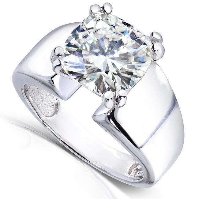 Kobelli Cushion-Cut Moissanite Solitaire Engagement Ring 2 4/5 CTW 14k White Gold