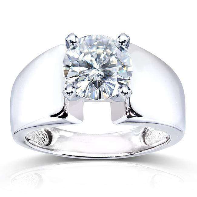 Kobelli Round Moissanite Solitaire Engagement Ring 2 CTW 14k White Gold