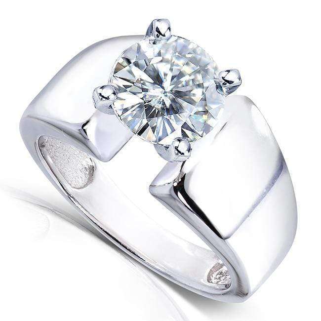 Kobelli Round Moissanite Solitaire Engagement Ring 2 CTW 14k White Gold