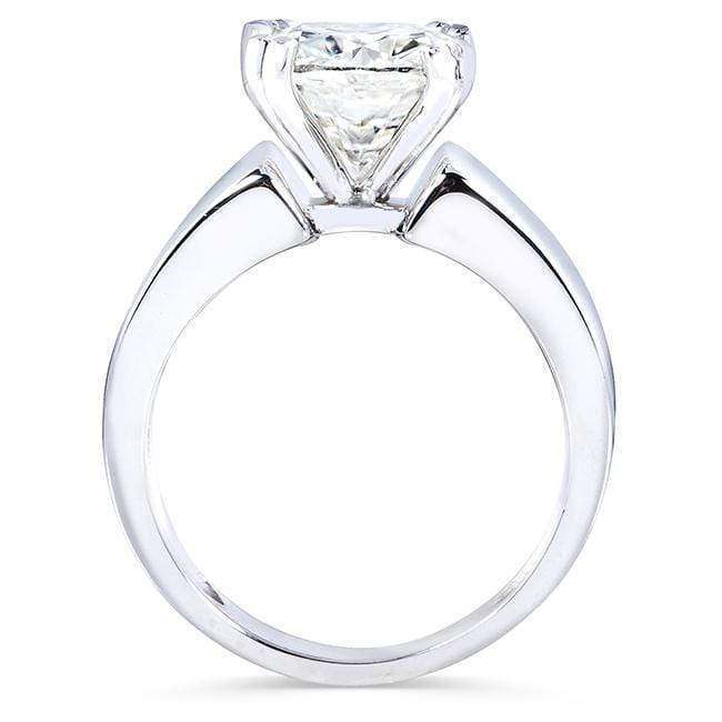 Kobelli Round Moissanite Solitaire Extra Wide Engagement Ring 3 Carat 14k White Gold