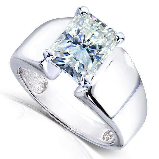 Kobelli Radiant-Cut Moissanite Solitaire Engagement Ring 2 3/4 CTW 14k White Gold