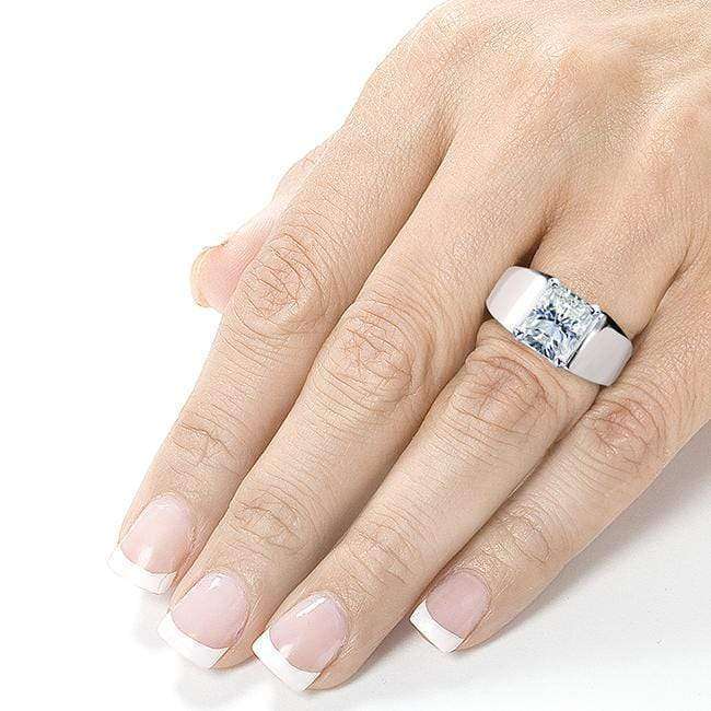 Kobelli Radiant-Cut Moissanite Solitaire Engagement Ring 2 3/4 CTW 14k White Gold