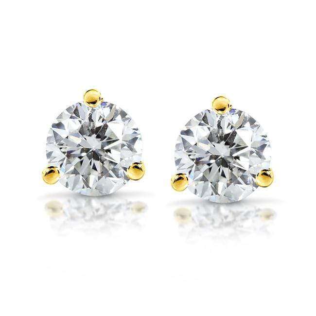 Kobelli Forever One DEF 2 CTW Round Moissanite Stud Earrings in 14K White or Yellow Gold (6.5mm)