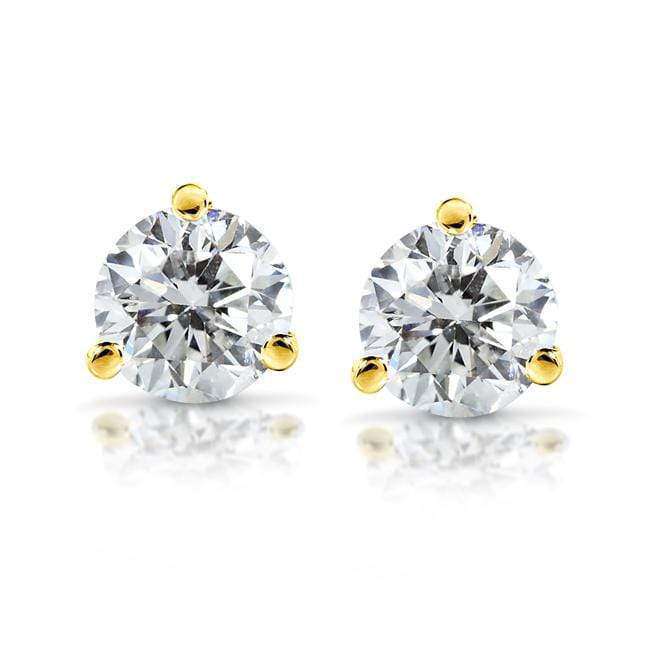 14K Yellow Gold 5mm Round Moissanite Studs