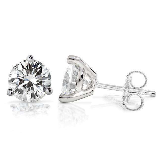 Kobelli Forever One DEF 2 CTW Round Moissanite Stud Earrings in 14K White or Yellow Gold (6.5mm)
