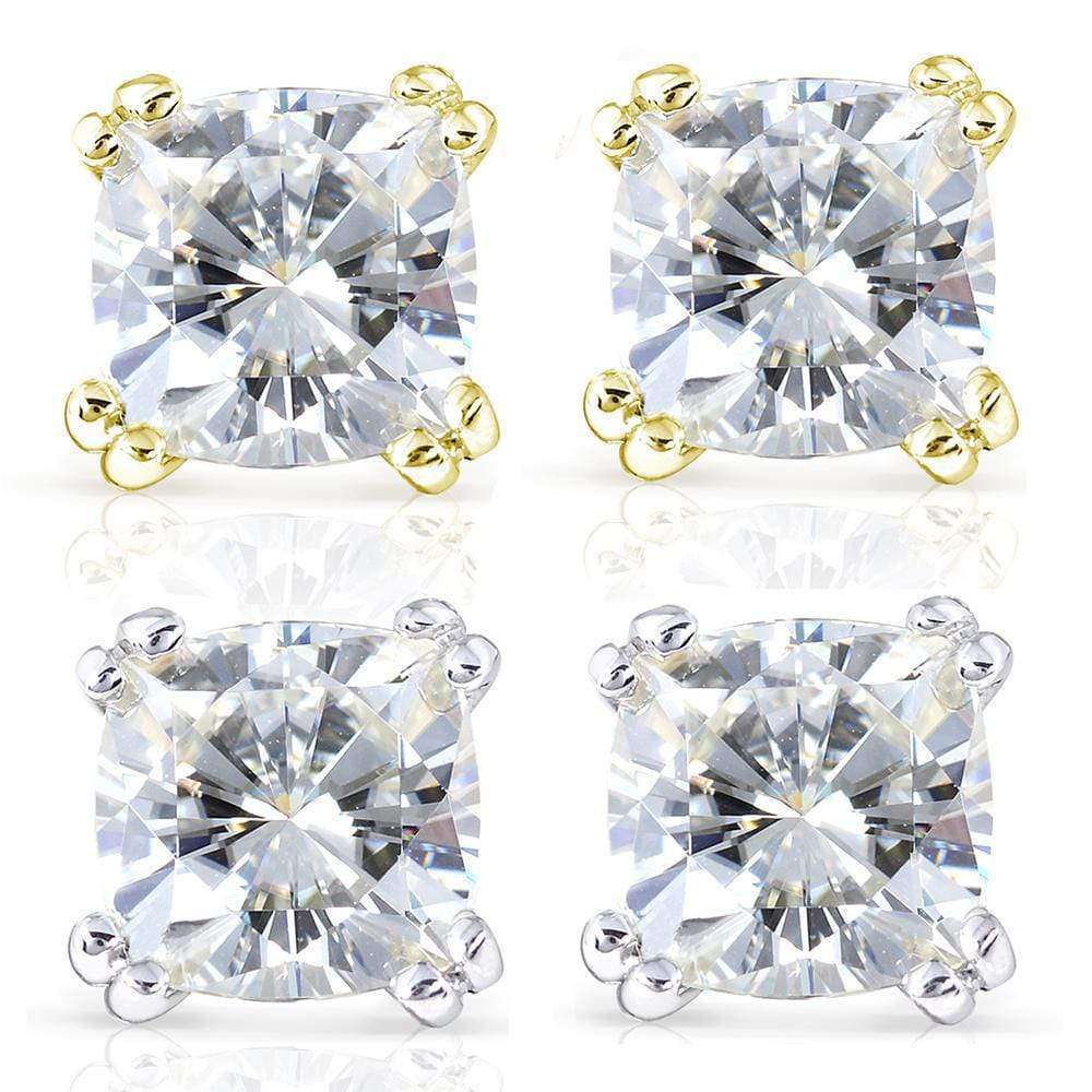 Cushion Moissanite Studs