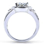 Kobelli Moissanite and Diamond Halo Low-Set Center Bridal Set 2 Carats TW in 14k White Gold