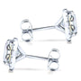 Kobelli Round Moissanite and Diamond Stud Earrings 2 1/4 CTW 14k Gold