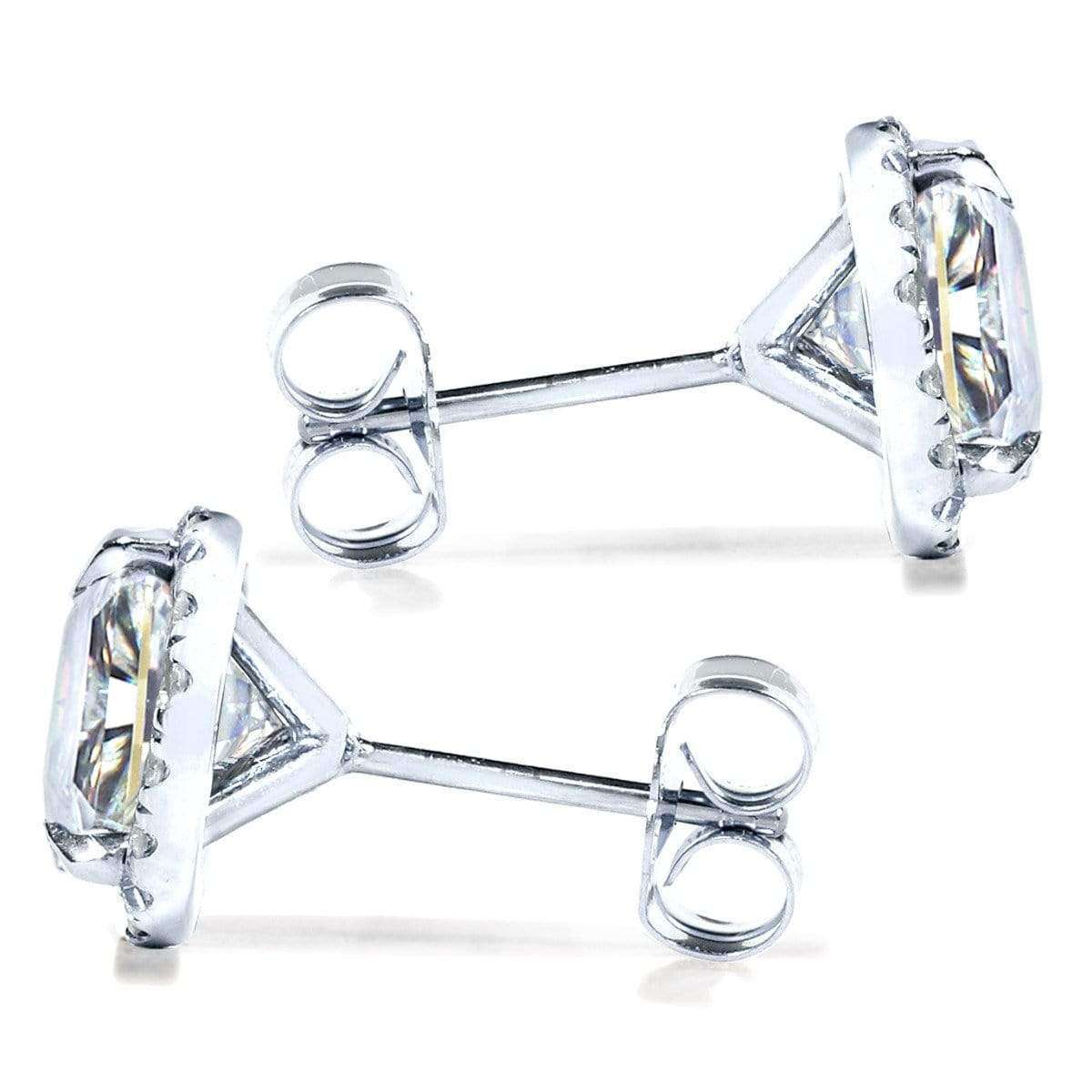 Kobelli Round Moissanite and Diamond Stud Earrings 2 1/4 CTW 14k Gold