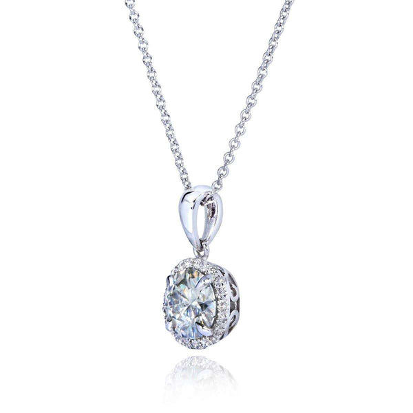 Kobelli Round Moissanite and Diamond Necklace 1 1/10 CTW 14k Gold