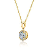 Kobelli Round Moissanite and Diamond Necklace 1 1/10 CTW 14k Gold