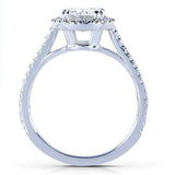 Anel de noivado Kobelli Forever One (DF) Moissanite com diamante 1 1/4 CTW ouro branco 14k
