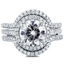 Kobelli Round Moissanite and Diamond Bridal Rings Set 2 1/2 Carat (ctw) in 14k White Gold (3 Piece Set)