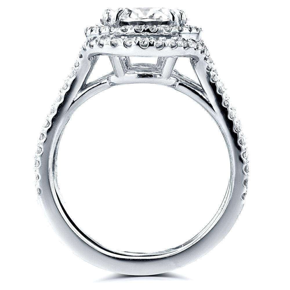 Kobelli Round Moissanite and Diamond Bridal Rings Set 2 1/2 Carat (ctw) in 14k White Gold (3 Piece Set)