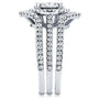 Kobelli Round Moissanite and Diamond Bridal Rings Set 2 1/2 Carat (ctw) in 14k White Gold (3 Piece Set)