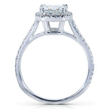 Kobelli Forever One (DF) Moissanite förlovningsring med diamant 1 1/3 CTW 14 k vitguld