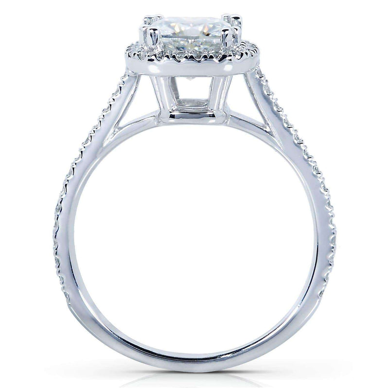 Kobelli Forever One (D-F) Moissanite Engagement Ring with Diamond 1 1/3 CTW 14k White Gold