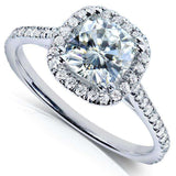 Kobelli Cushion-cut Moissanite Engagement Ring with Diamond 1 1/3 CTW 14k Gold
