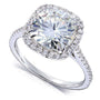 Kobelli Cushion-cut Moissanite Engagement Ring with Diamond 3 CTW 14k White Gold (8.5mm)