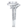 Kobelli Cushion Moissanite Bridal Set with Halo Diamond 3 1/4 CTW 14k White Gold