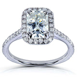 Kobelli Radiant-cut Moissanite Engagement Ring with Diamond 1 2/5 CTW 14k White Gold