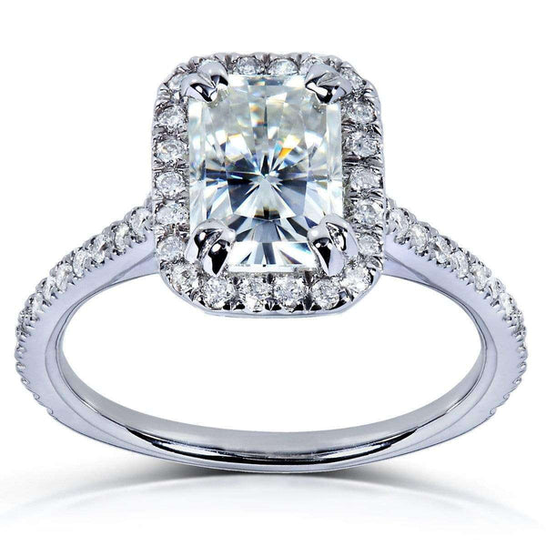 Kobelli Radiant-cut Moissanite Engagement Ring with Diamond 1 2/5 CTW 14k White Gold